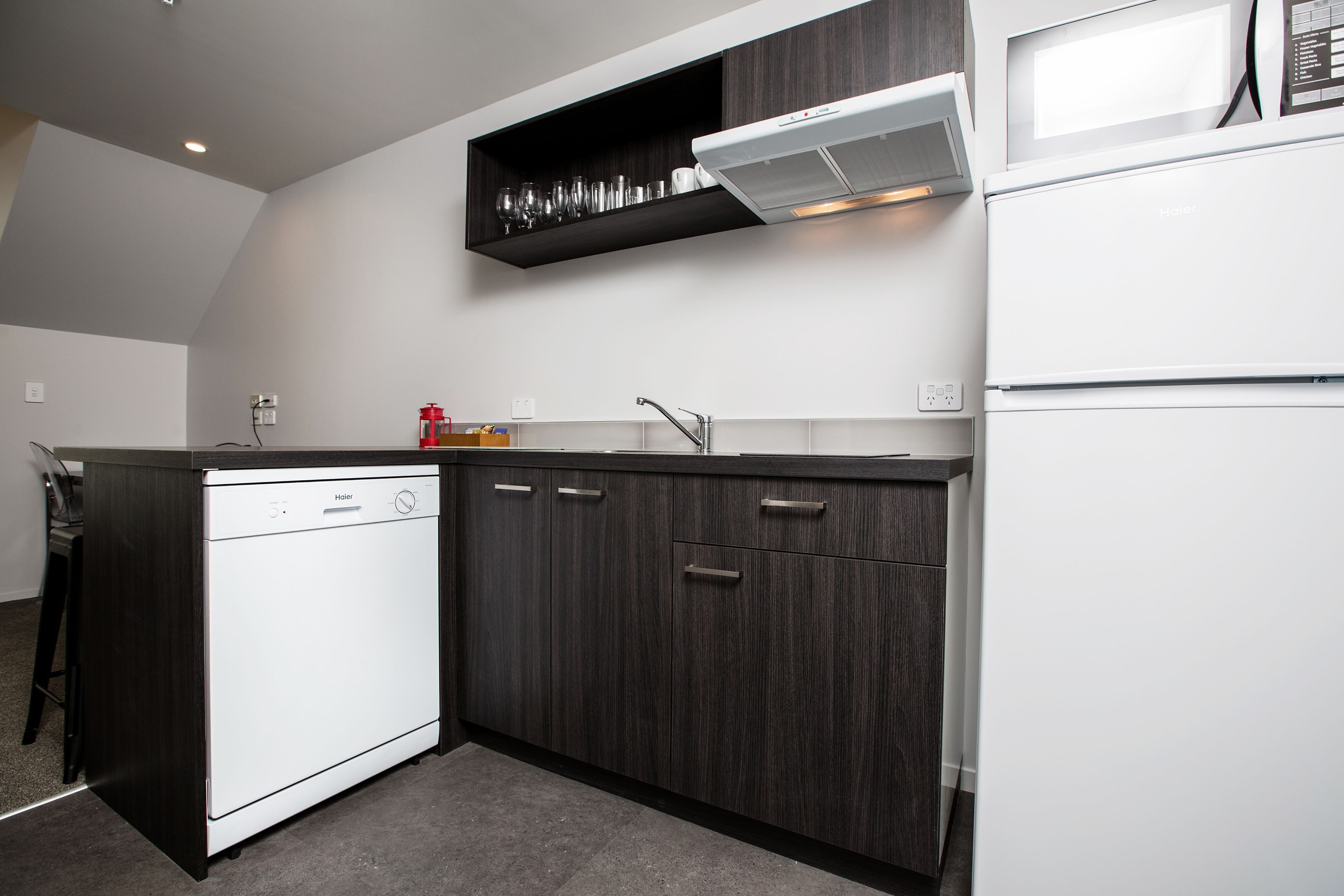 double or twin room, 2 bedrooms, mezzanine | private kitchenette | full-sized fridge, microwave, espresso maker, electric kettle
