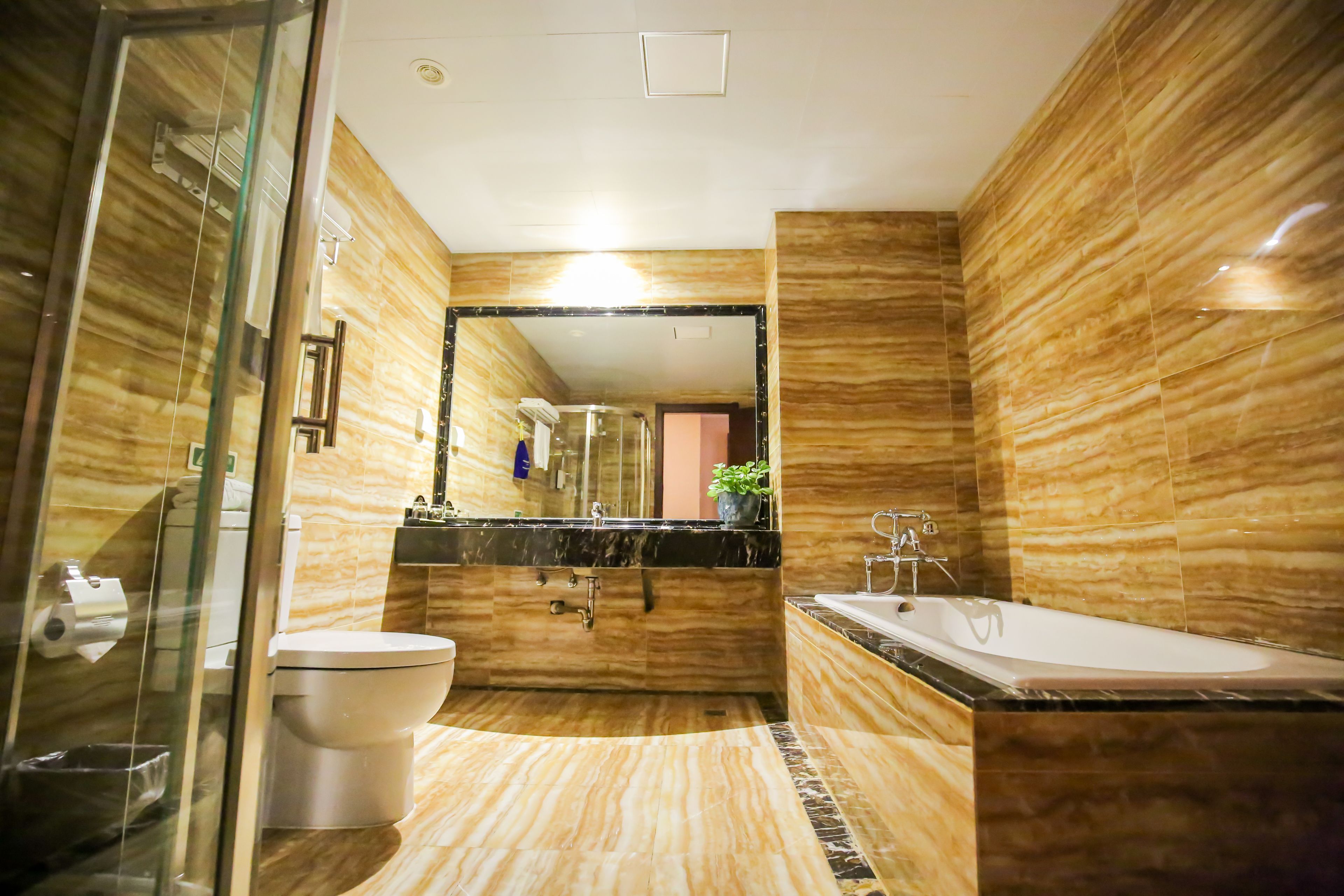 suite | bathroom | shower, hydromassage showerhead, free toiletries, hair dryer