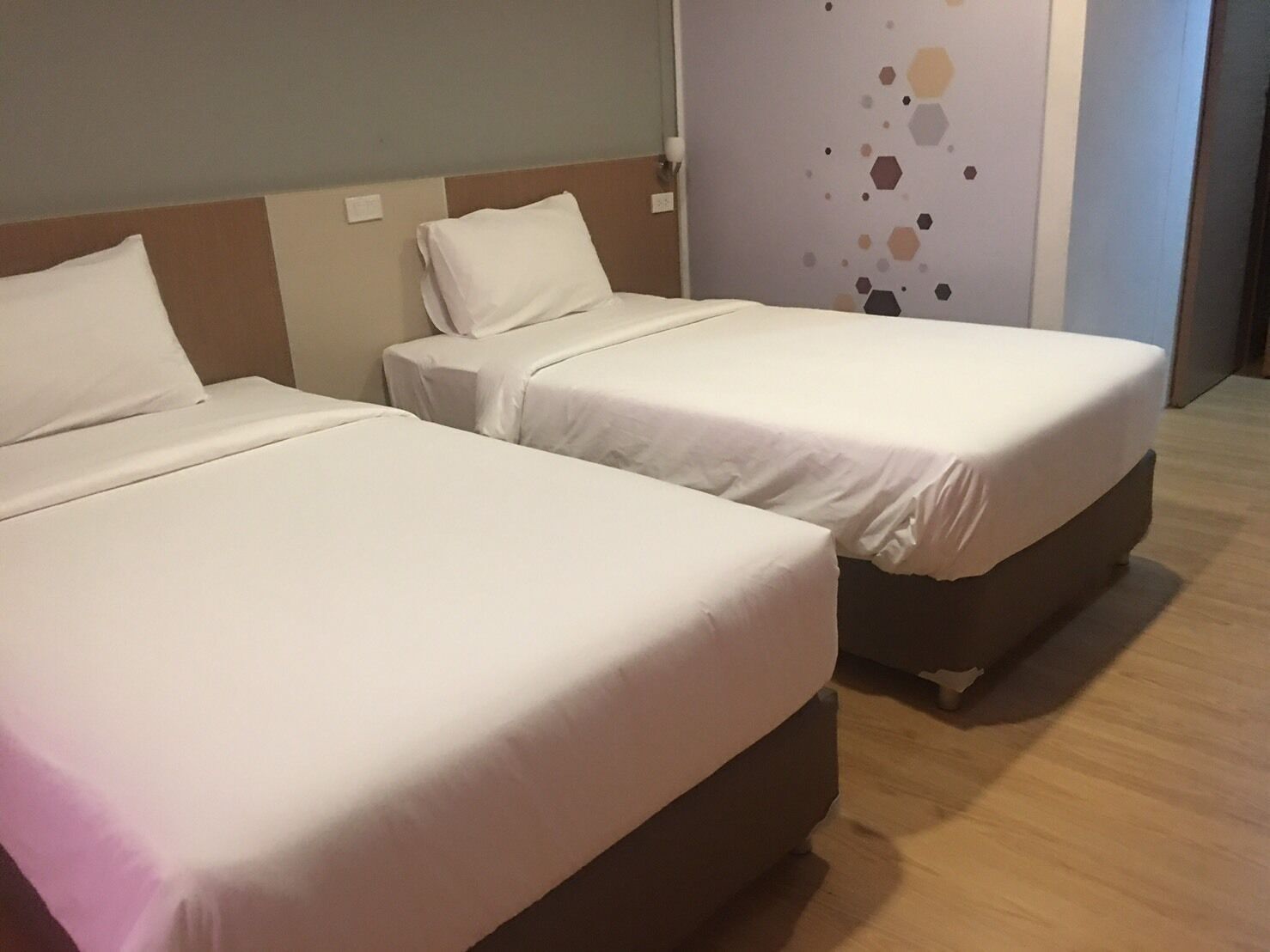 Desk, blackout curtains, free WiFi, bed sheets