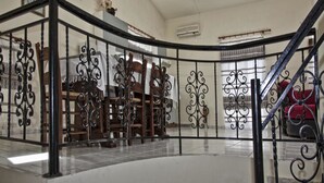 Villa, 6 Bedrooms | Living area | Flat-screen TV, fireplace - Villa Klados (Mylopotamos)