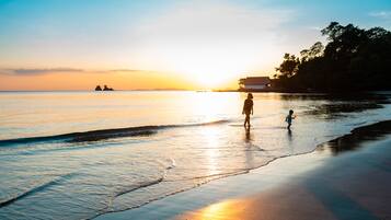 Private beach, white sand