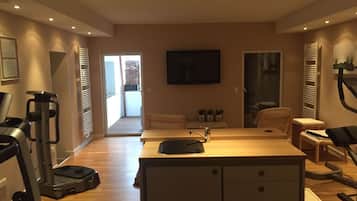 Comfort Apartment, 1 Bedroom, Balcony (Sauna) | Living area | Flat-screen TV