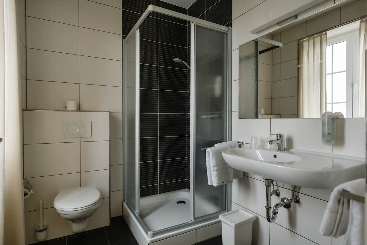 family quadruple room | bathroom | shower, free toiletries, hair dryer, towels