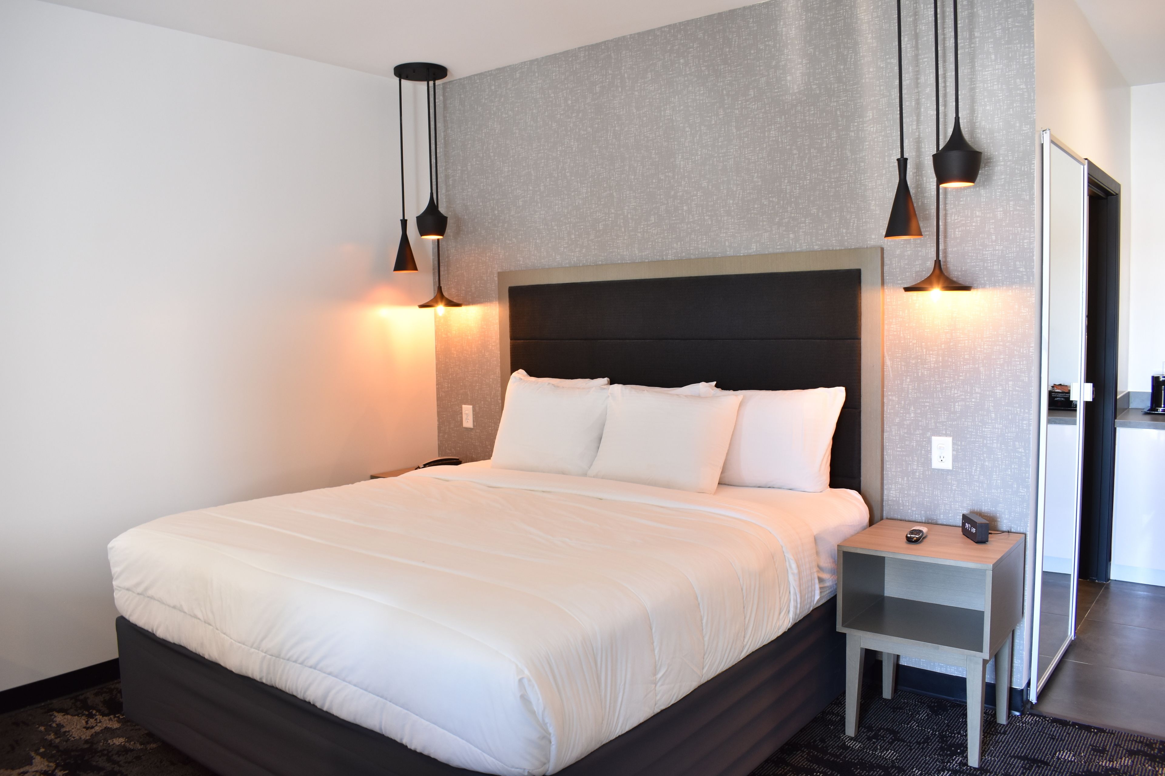 premium bedding, desk, soundproofing, iron/ironing board