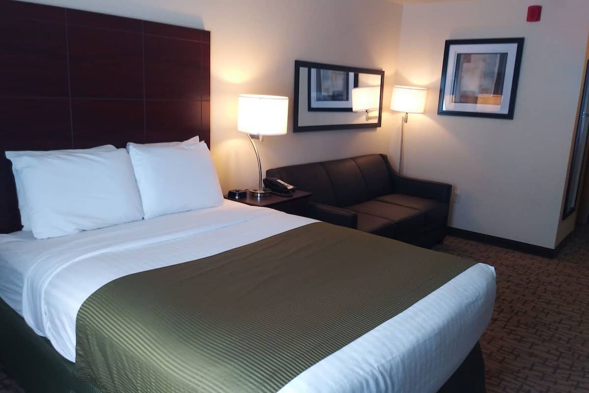 Premium bedding, down comforters, in-room safe, desk