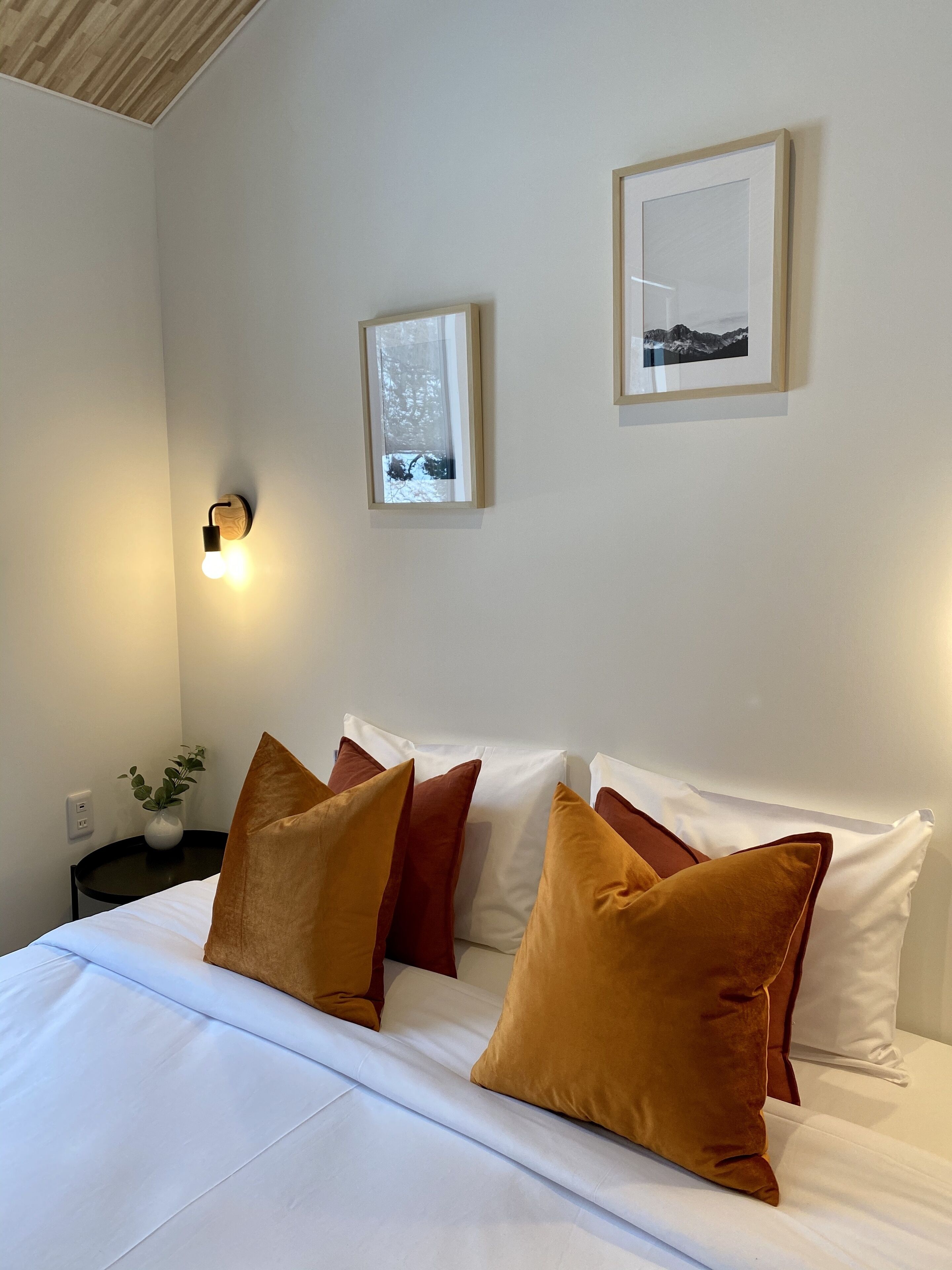 Premium bedding, down duvets, individually decorated