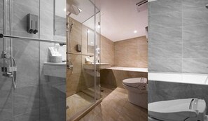 Family Triple Room | Bathroom amenities | Hair dryer, slippers, bidet, towels - Noble Hotel (Taipei)