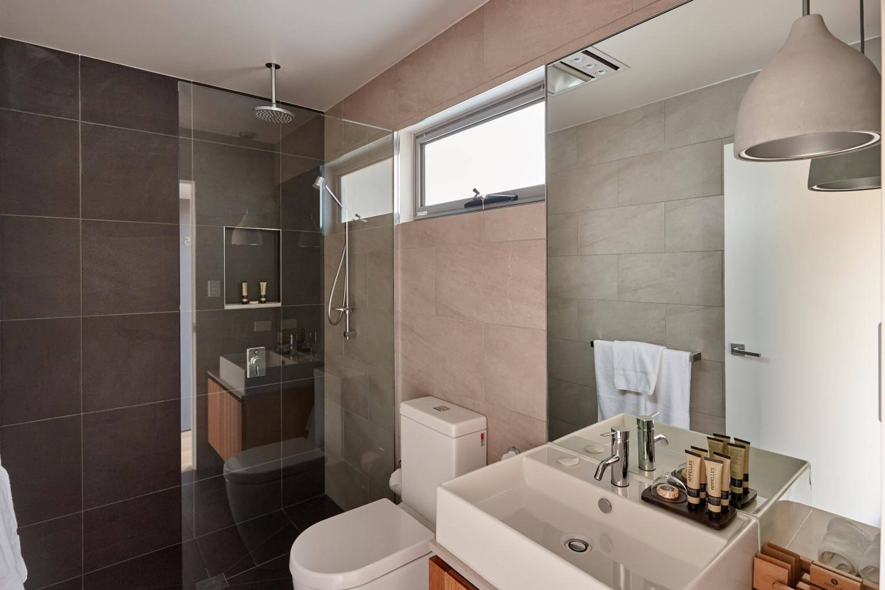 free toiletries, hair dryer, towels