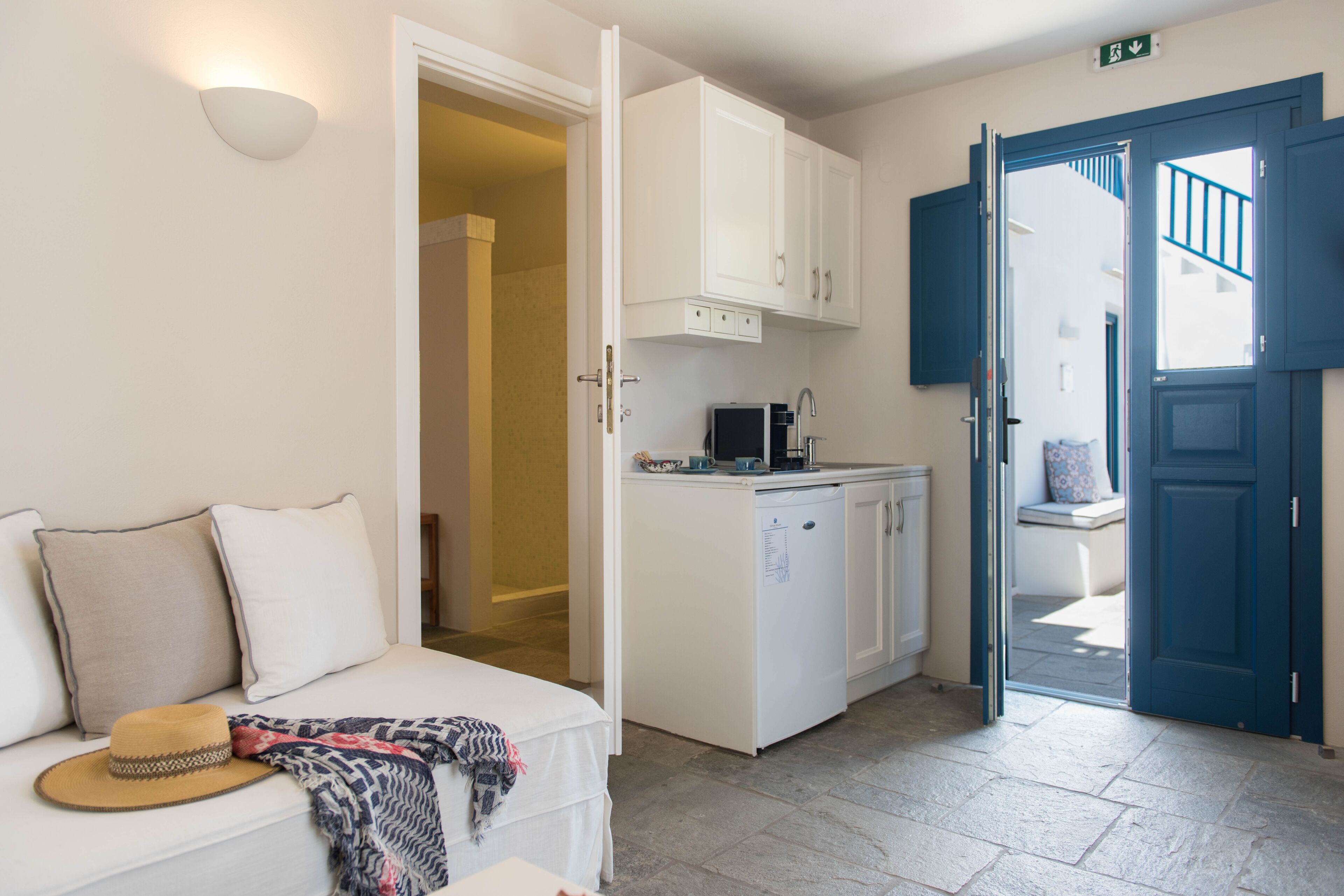 two bedroom suite with sea view | private kitchenette | espresso maker, electric kettle, high chair