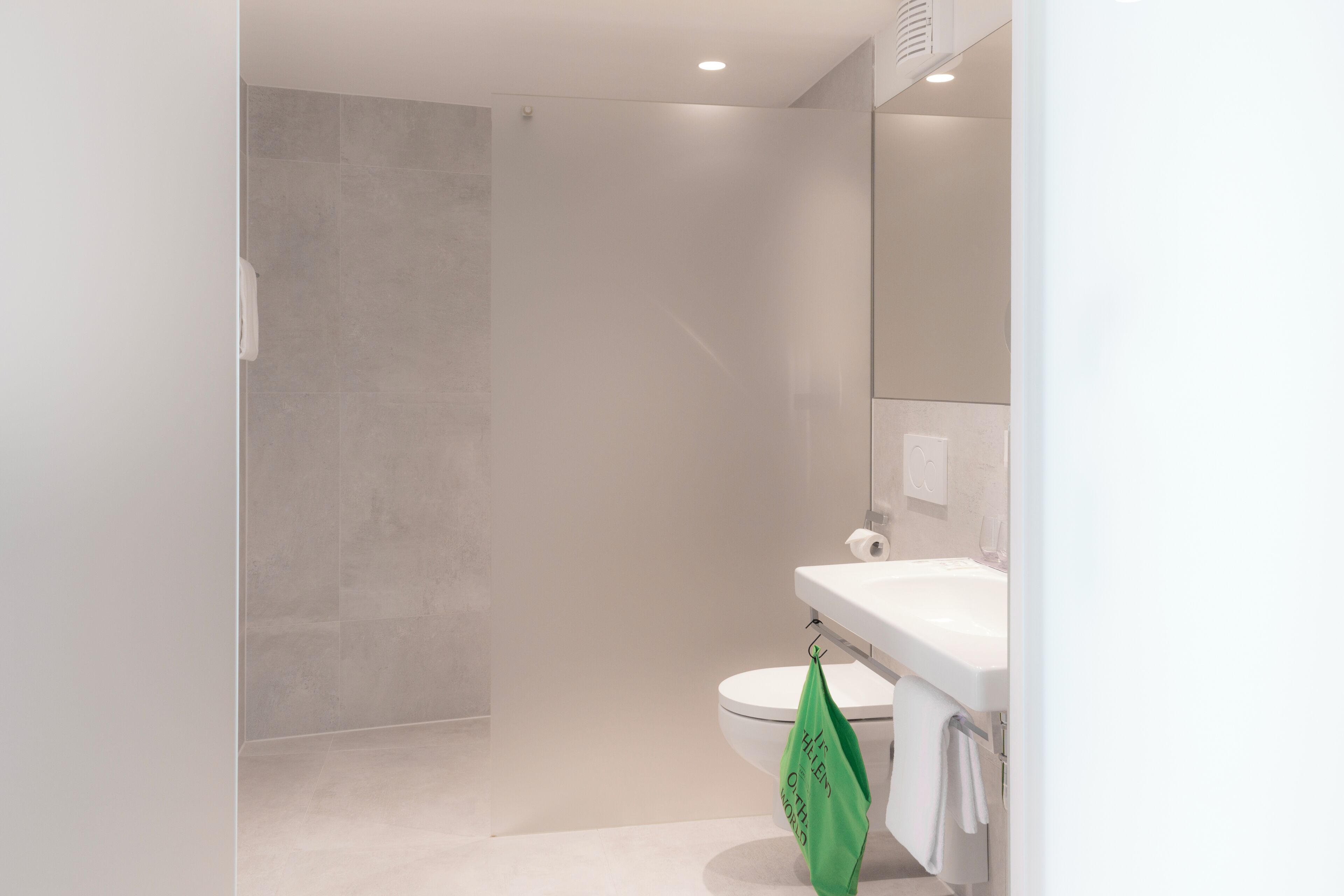 shower, eco-friendly toiletries, hair dryer, slippers