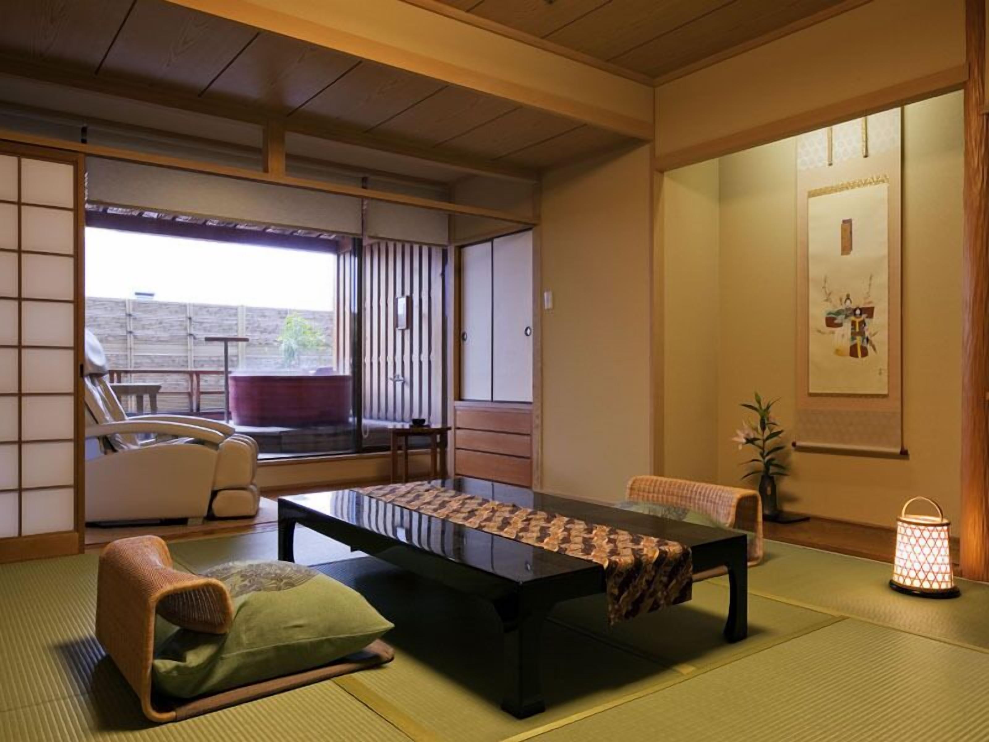 room with open-air private bath seigetsu tei, non smoking | 1 bedroom, in-room safe, free wifi, bed sheets