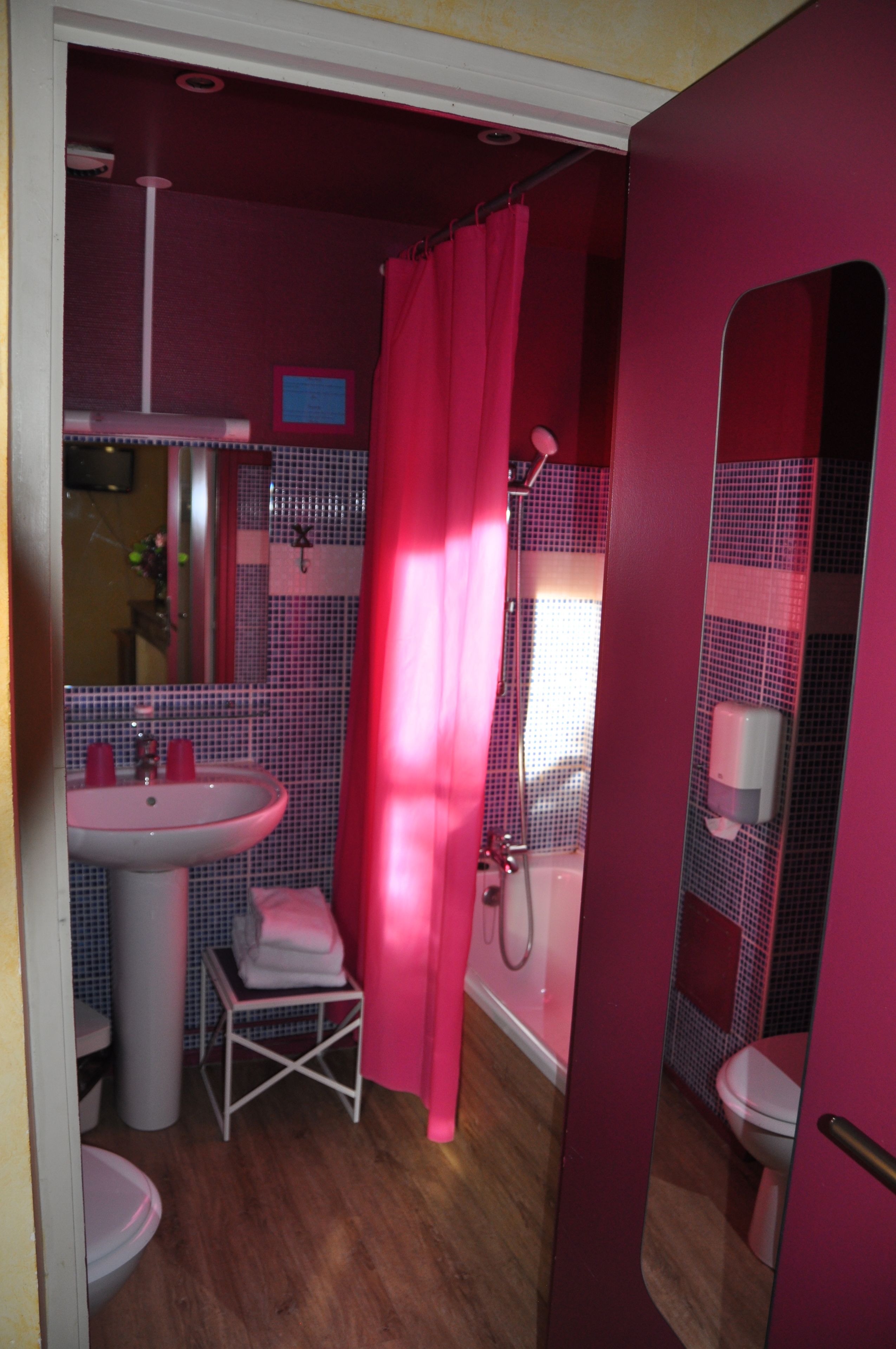 free toiletries, hair dryer, towels