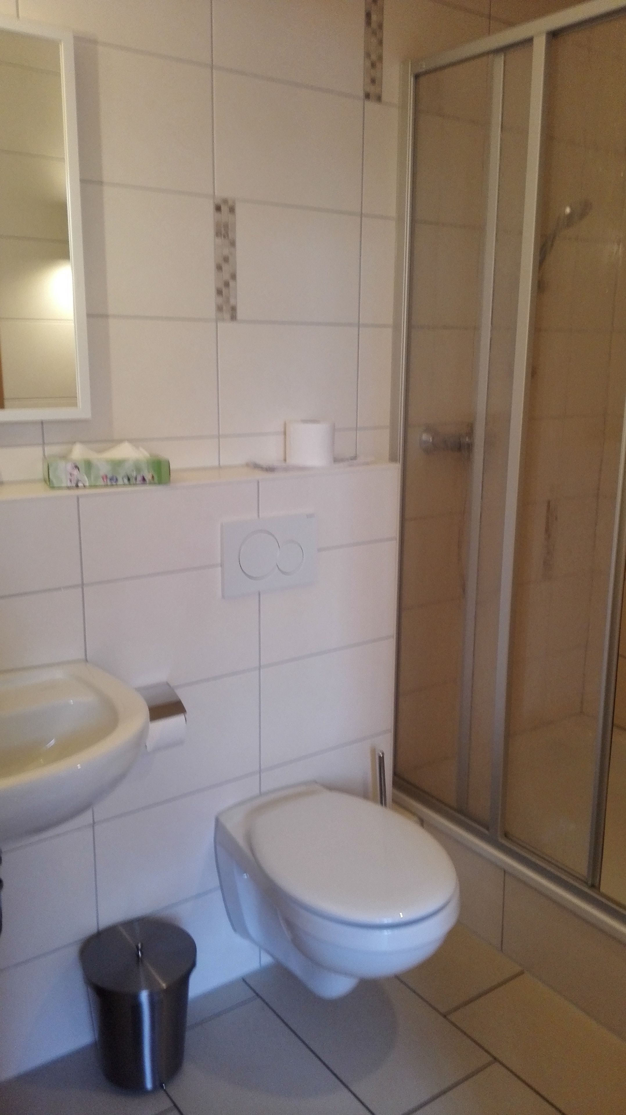 bathroom | shower, free toiletries, hair dryer, towels