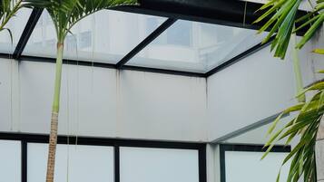 40-inch flat-screen TV with cable channels, TV