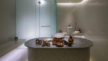 Banho turco/hammam, tratamentos faciais, salas de massagem/tratamento