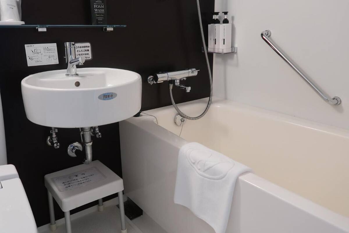 shower, free toiletries, hair dryer, slippers