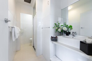 Shower, free toiletries, hair dryer, towels - Aarangi Motel (Auckland)
