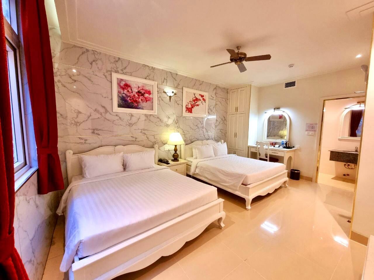 minibar, desk, blackout curtains, free wifi