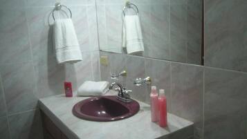 Gratis toiletartikelen, een haardroger, handdoeken