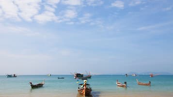 在海灘附近
