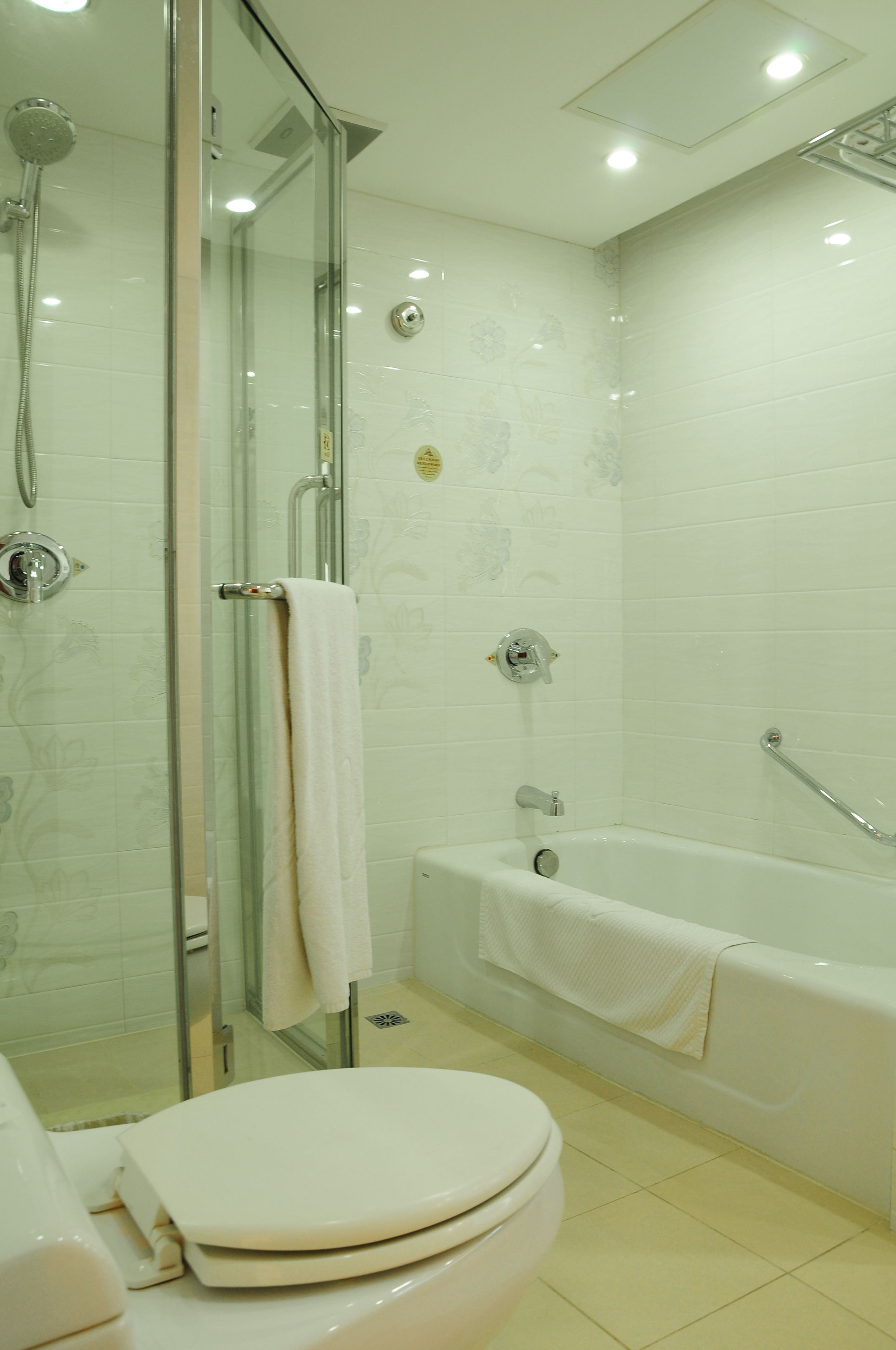 free toiletries, hair dryer, slippers, towels