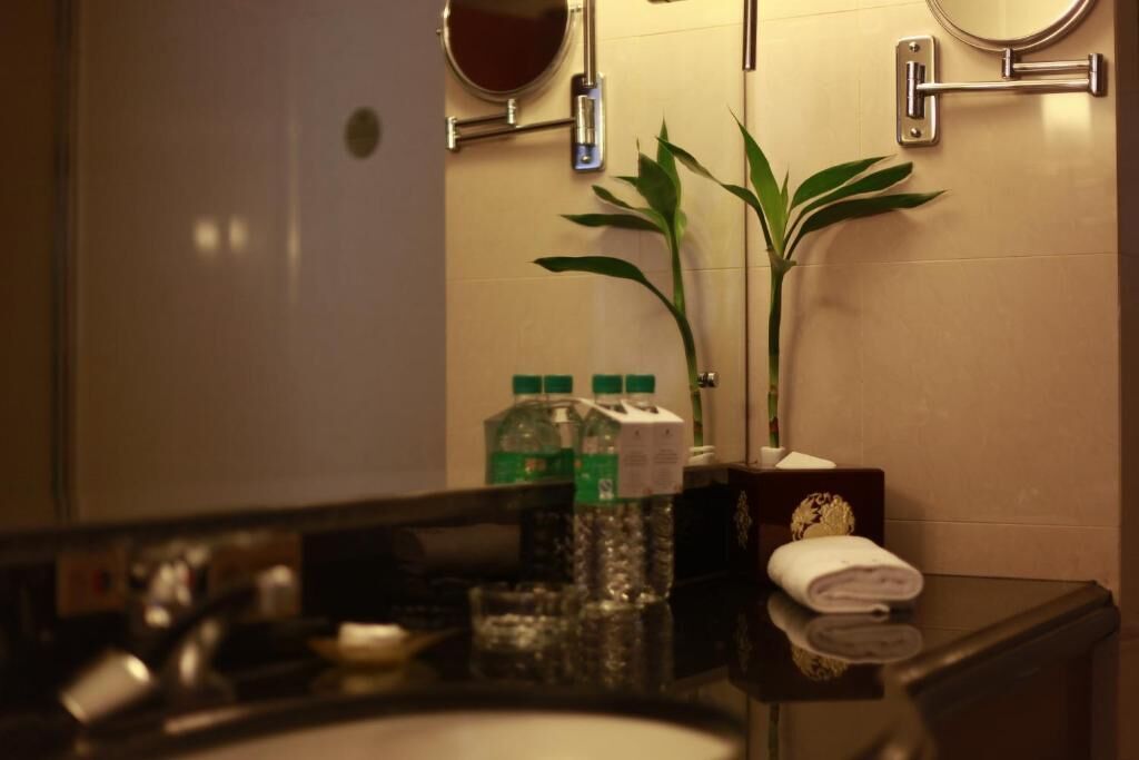 free toiletries, hair dryer, slippers, towels