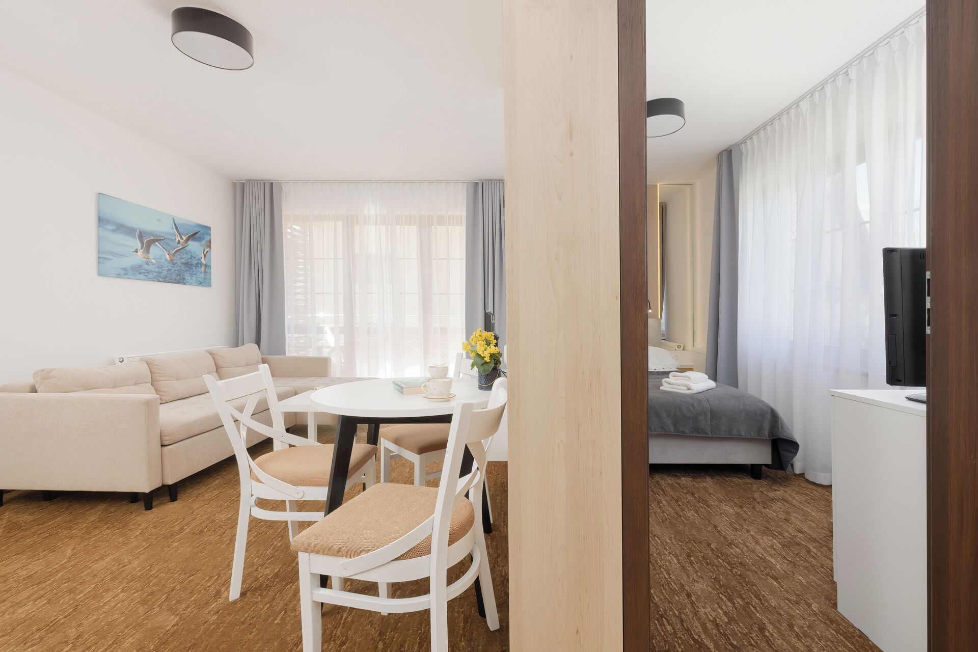 Appartement, kitchenette | Woonruimte | Een flatscreentelevisie