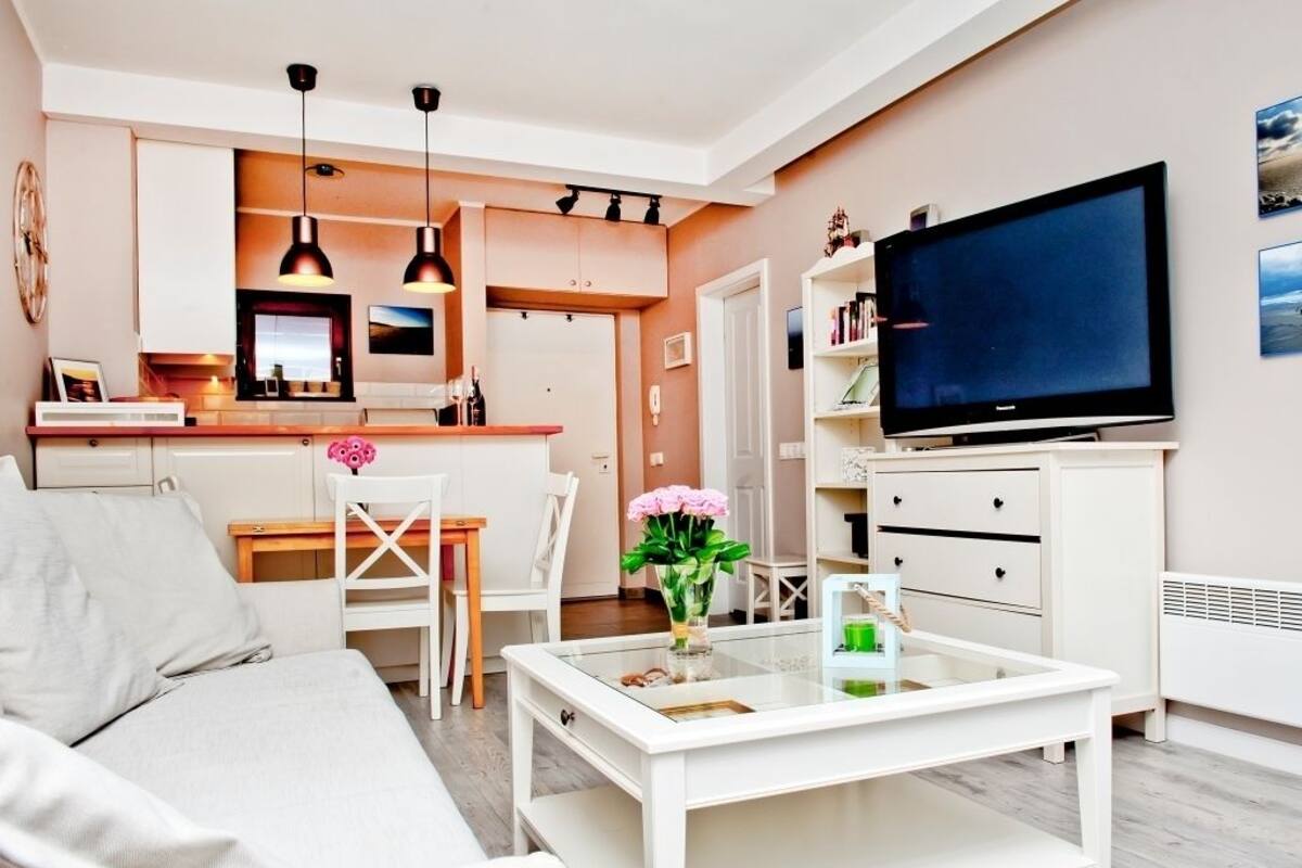 Appartement, 1 slaapkamer (ul. Miedzymorze 10/28) | Woonruimte | Flatscreentelevisie