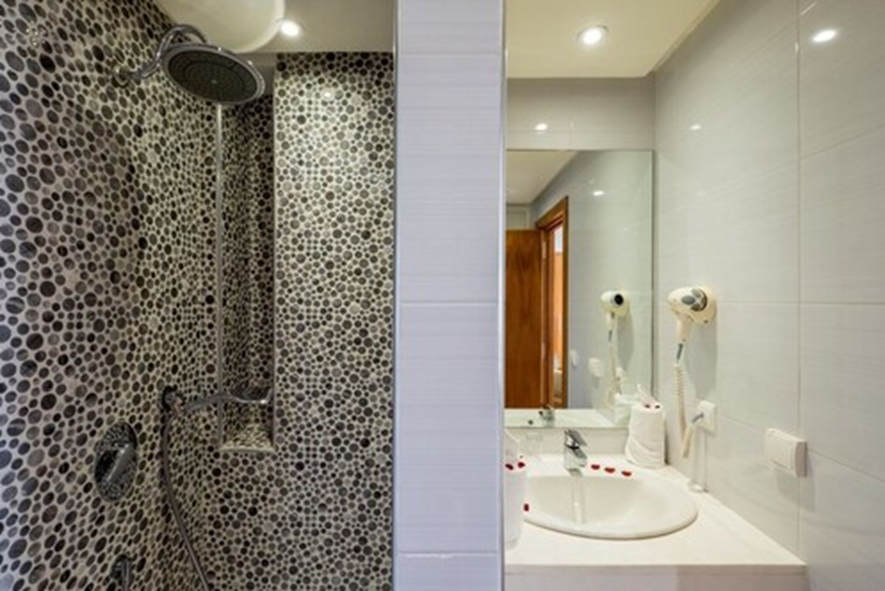 free toiletries, hair dryer, dressing gowns, slippers