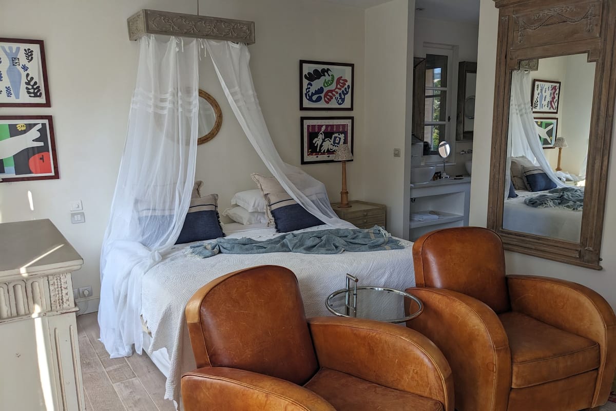 Luxury-Doppel- oder -Zweibettzimmer, Terrasse (Fond de cour)