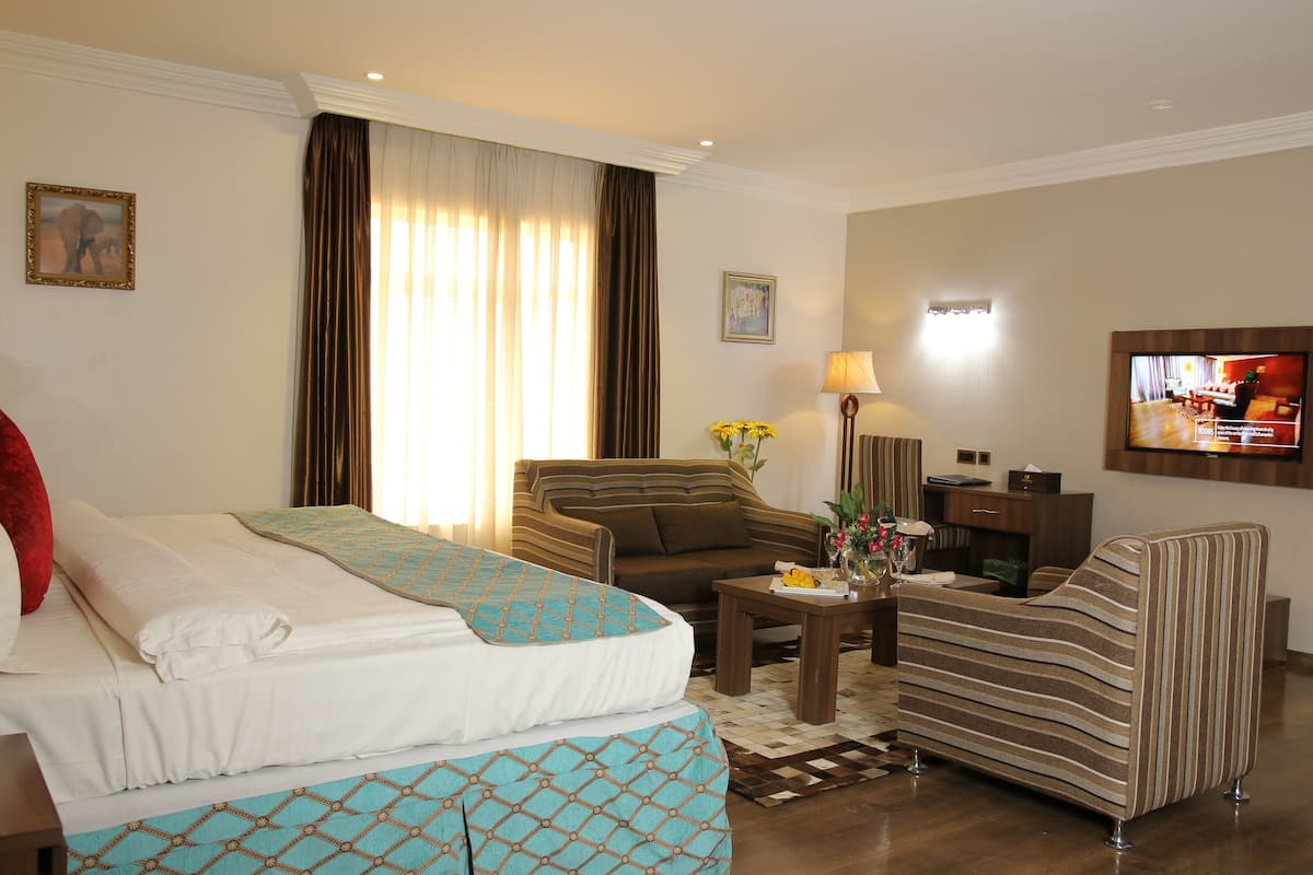 1 habitación y ropa de cama de alta calidad