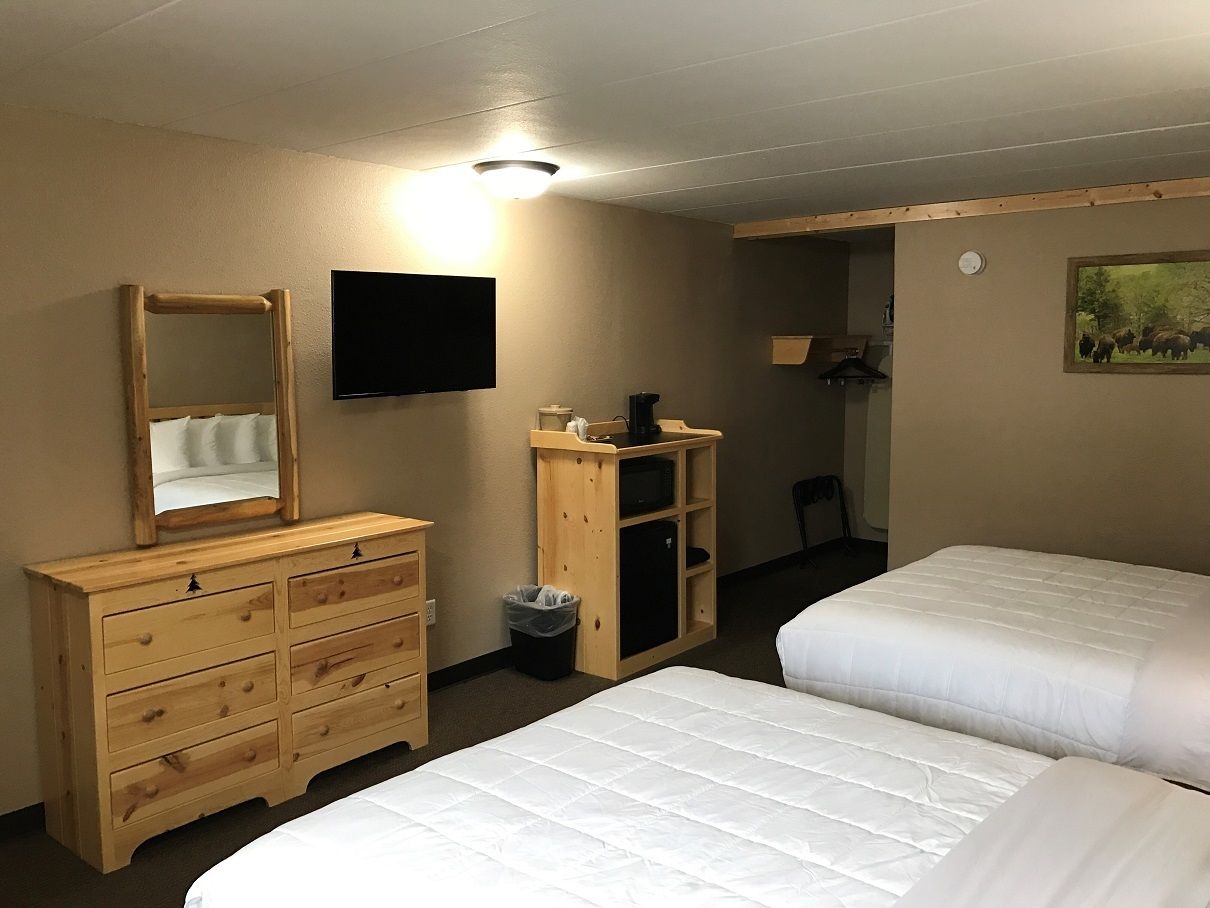 deluxe room, 2 queen beds | desk, iron/ironing board, free wifi, bed sheets