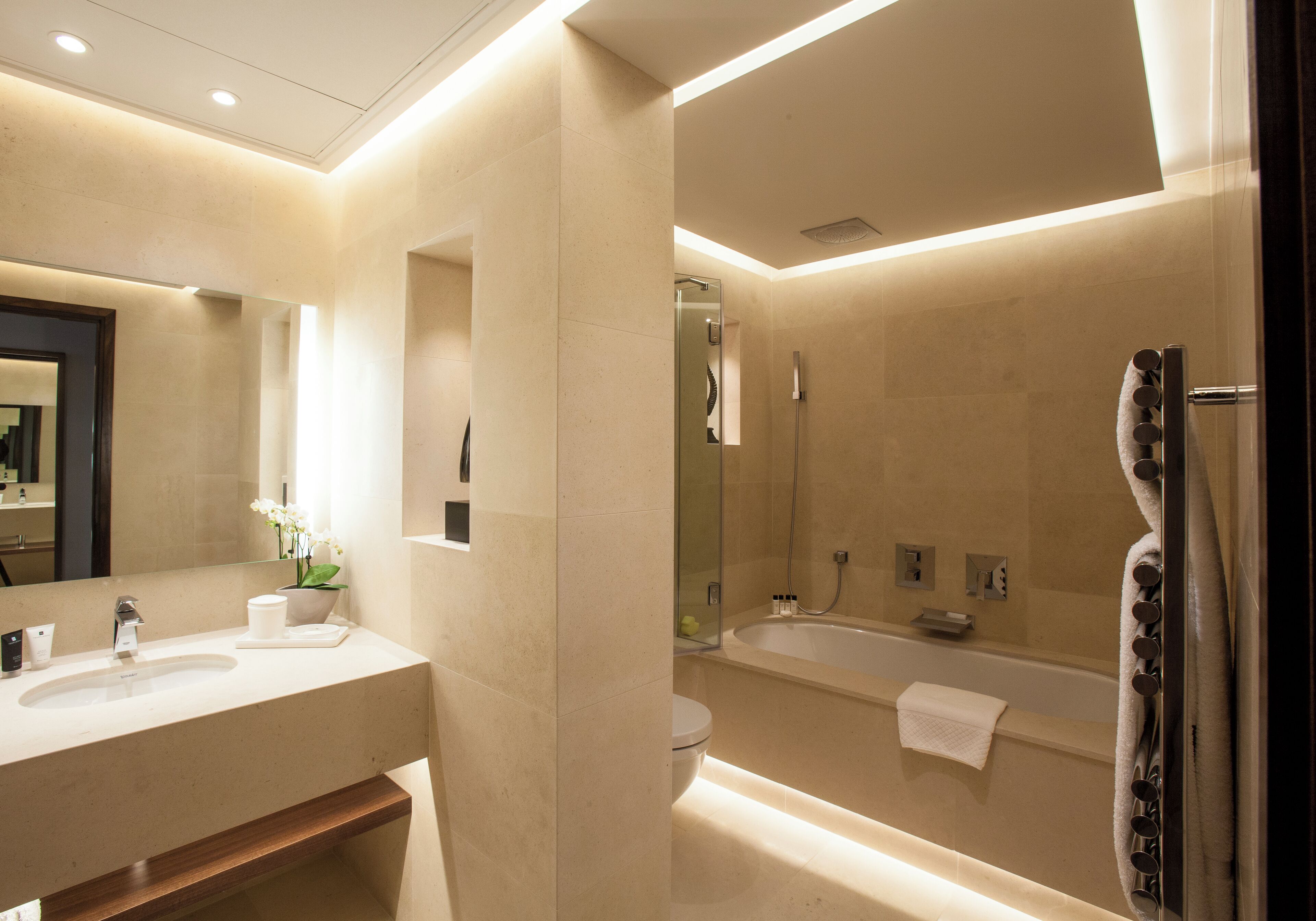 free toiletries, hair dryer, towels, soap