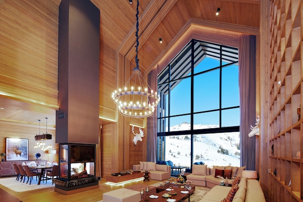 Luxury Villa, 4 Bedrooms, Mountain View | Living area | 75-inch LCD TV with satellite channels, TV