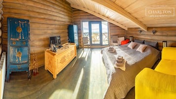 Quarto casal conforto, 1 cama King, para não fumantes, vista para a montanha (West) | Roupas de cama premium, quartos à prova de som