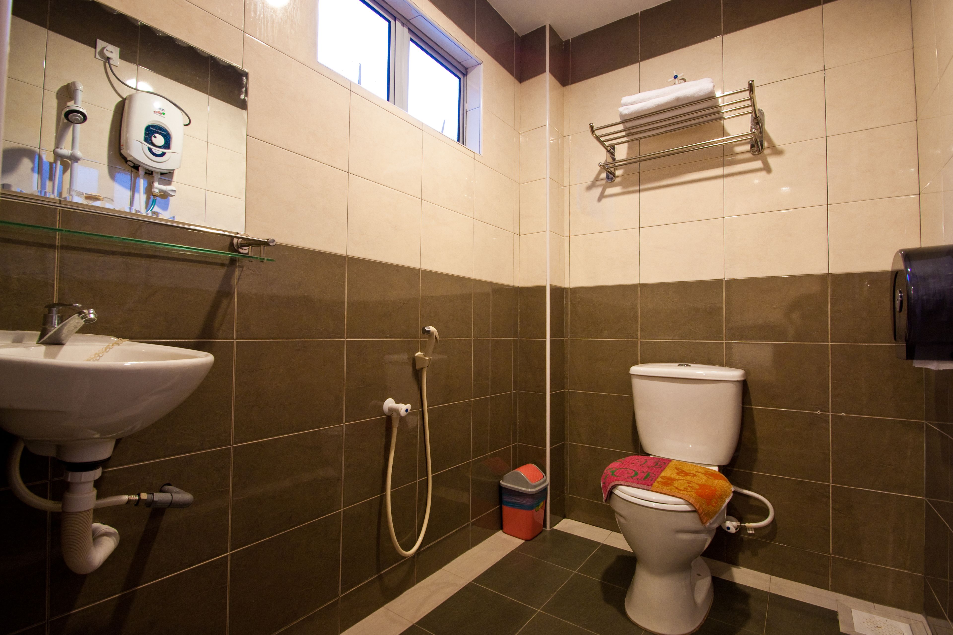 shower, free toiletries, hair dryer, bidet