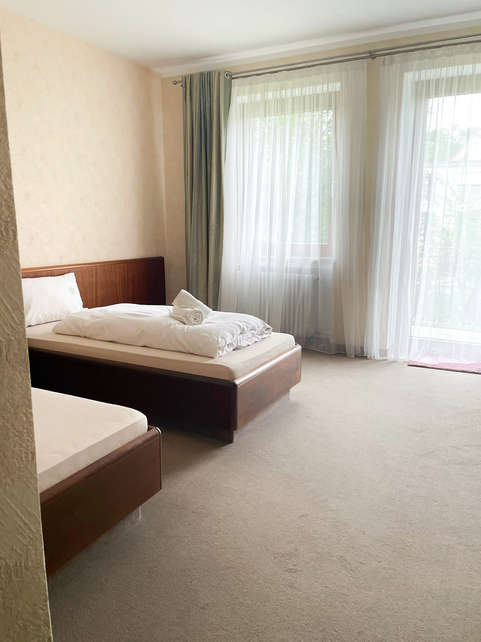 Desk, blackout drapes, soundproofing, bed sheets