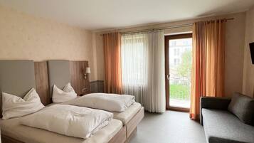 Desk, blackout drapes, soundproofing, bed sheets