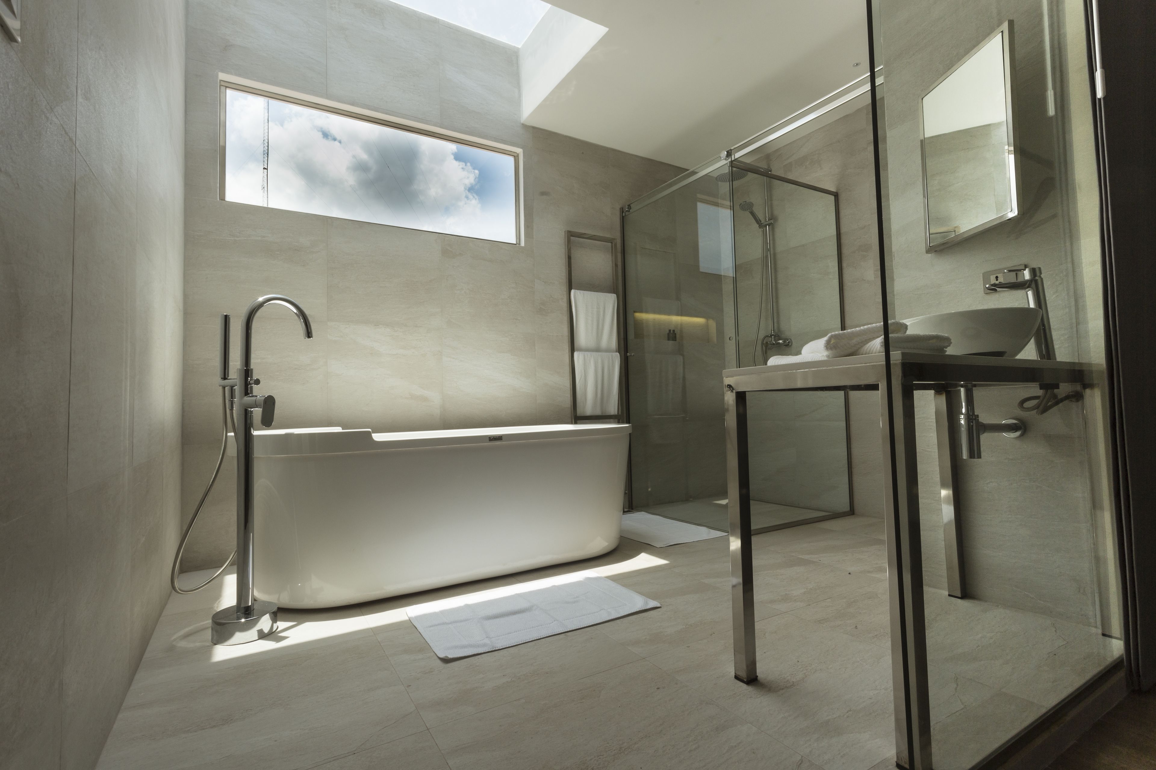 premium room, 1 queen bed, bathtub | bathroom | shower, free toiletries, hair dryer, towels