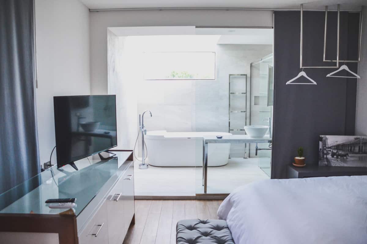 premium room, 1 queen bed, bathtub | 1 bedroom, minibar, in-room safe, individually decorated