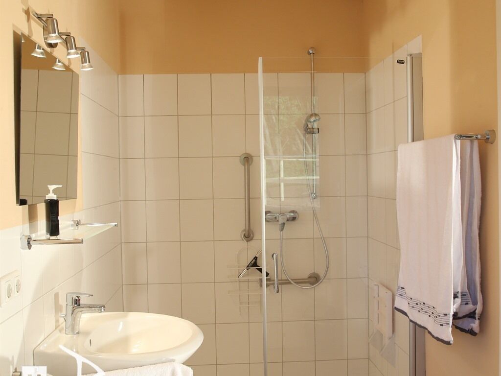 economy apartment, terrace (mahari) | bathroom | hair dryer, towels, soap, shampoo