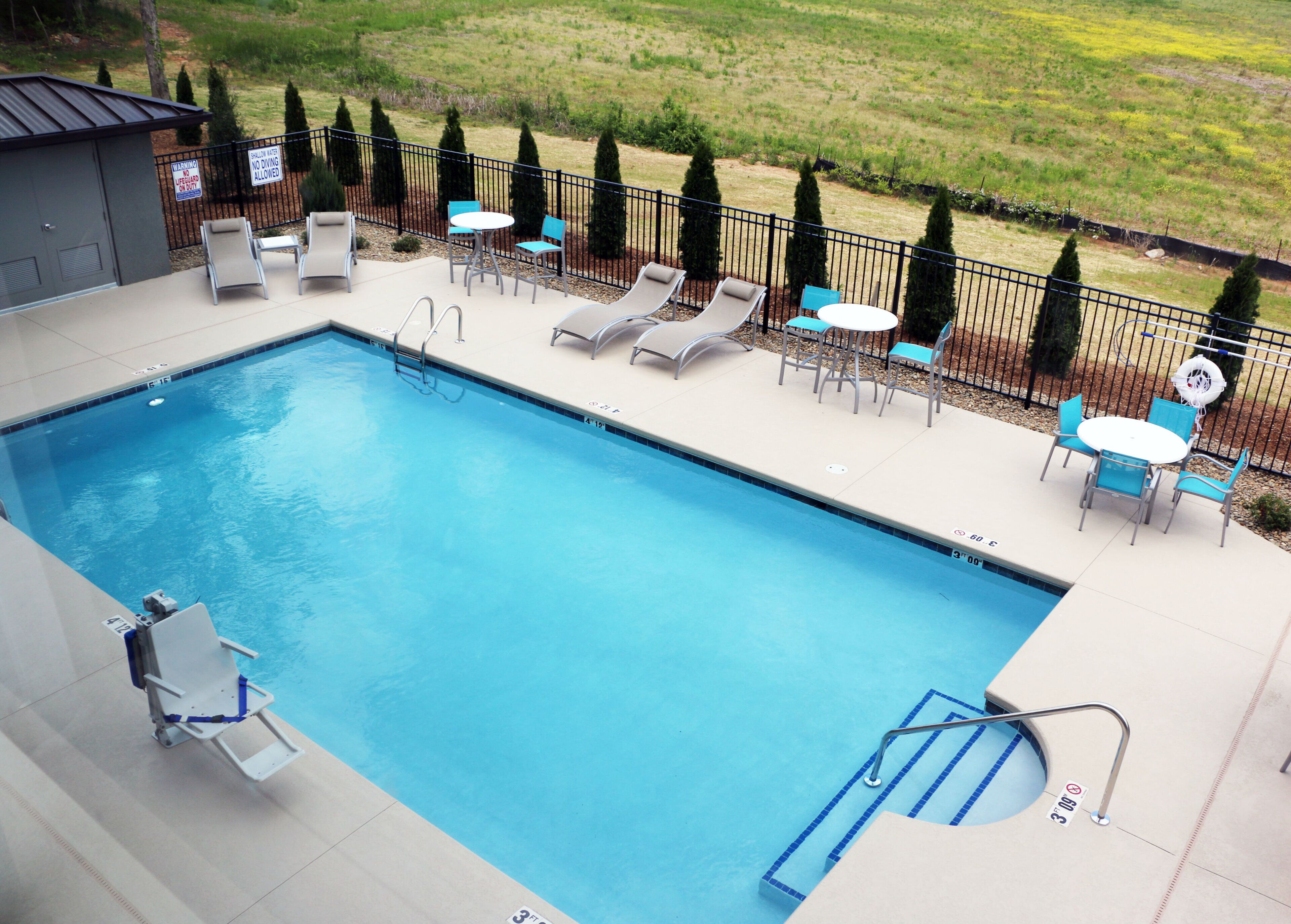 Seasonal outdoor pool, open 8 AM to 10 PM, sun loungers