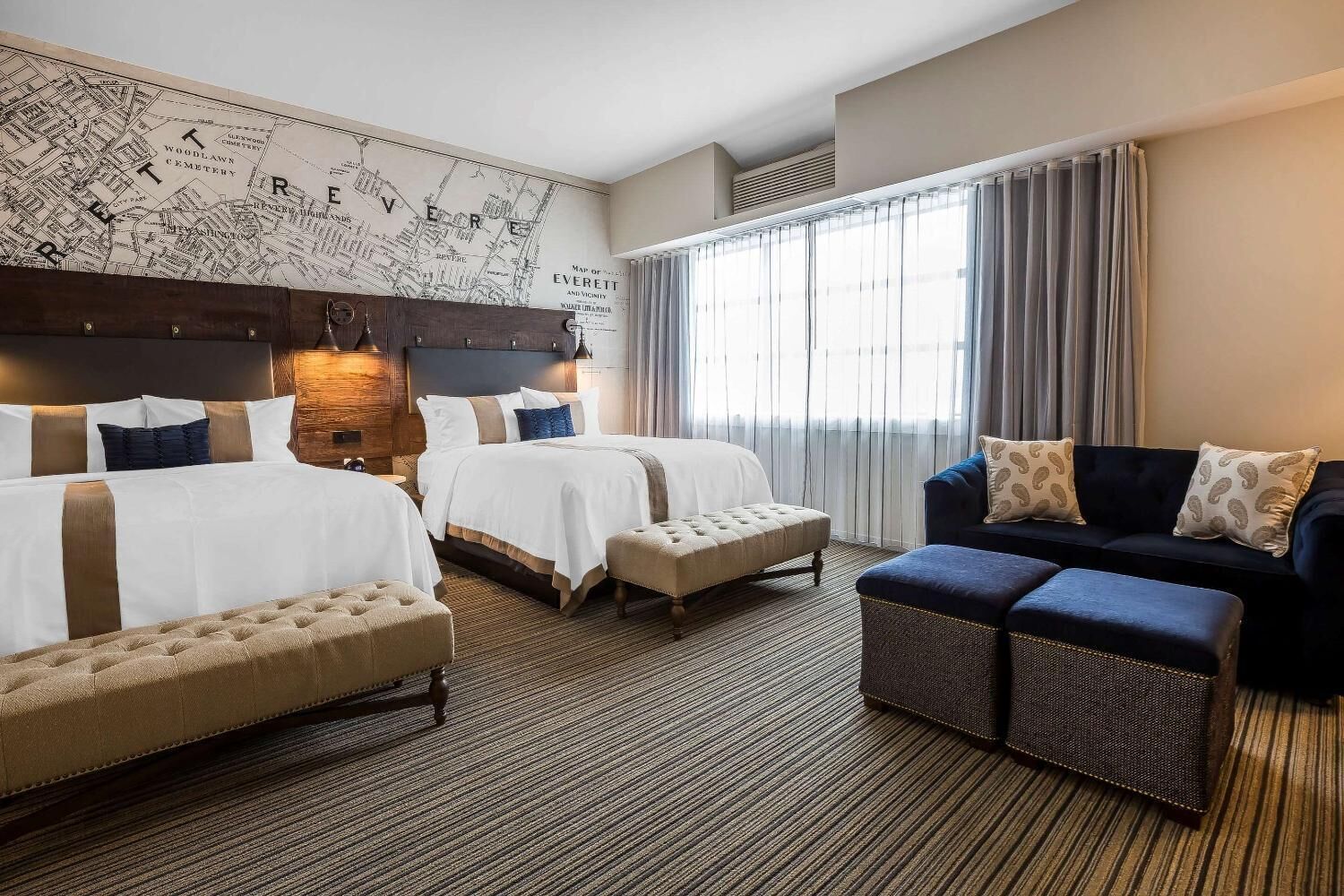 premium bedding, pillow-top beds, desk, iron/ironing board