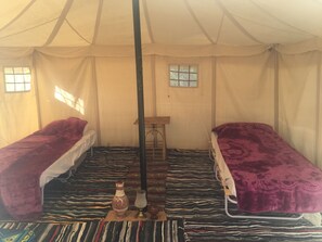 Basic Tent, Multiple Beds, Mountain View, Mountainside | Egyptian cotton sheets, premium bedding, blackout drapes, rollaway beds - Nuba Narty (Aswan)