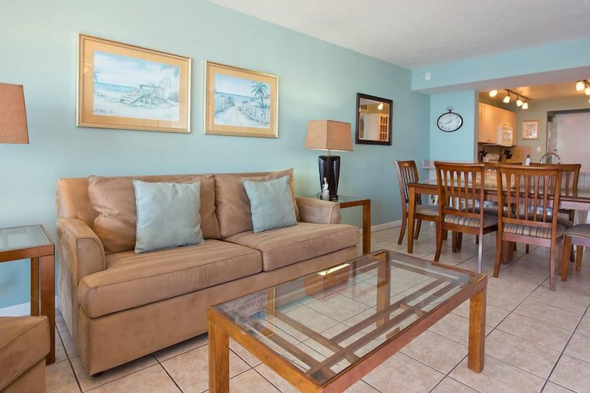 Condo, 2 chambres, balcon, vue sur la mer (Curacao) | Aire de séjour
