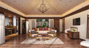 Villa, 1 Schlafzimmer, eigener Pool | Badezimmer | Badewanne und Dusche (separat), Komfortbadewanne, Regendusche