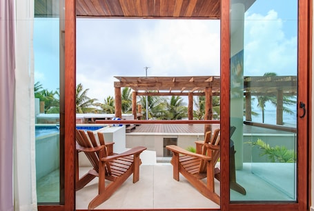 Quarto exclusivo, piscina particular, vista para o oceano | Roupas de cama premium, cofres nos quartos, escrivaninha