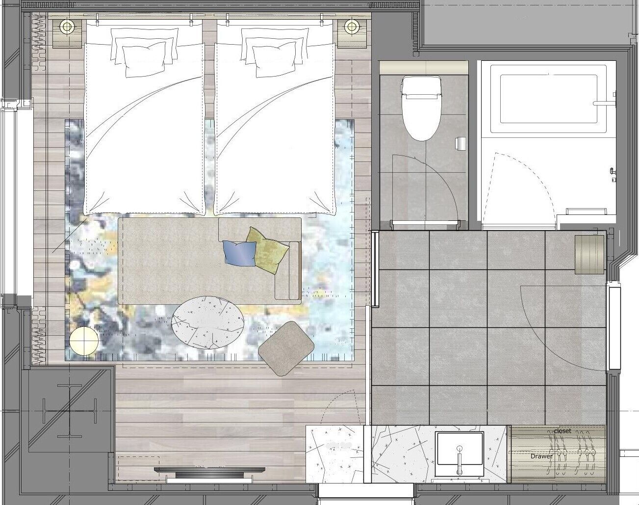 [top floor] superior corner twin, non smoking, lounge access included | 1 bedroom, premium bedding, down duvets, desk