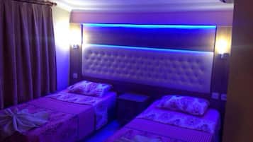 Desk, iron/ironing board, free cots/infant beds, free rollaway beds