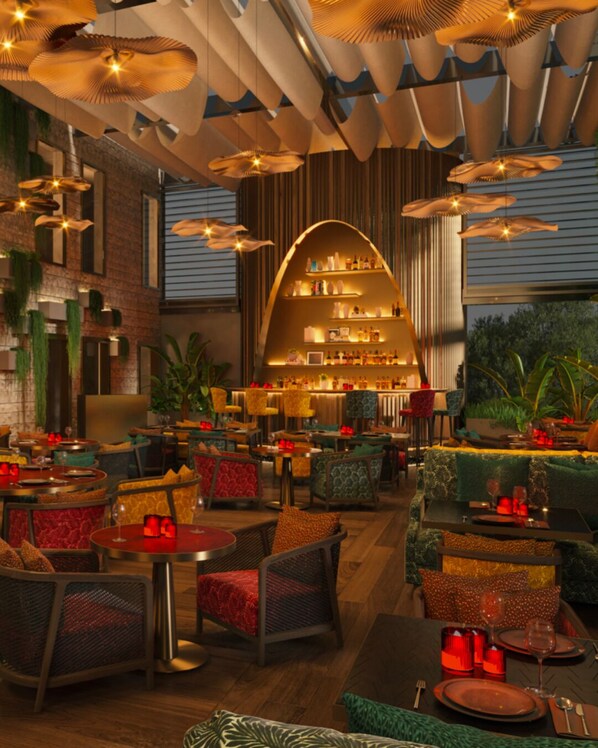 4 restaurants, serveren ontbijt, lunch, diner, internationale gerechten